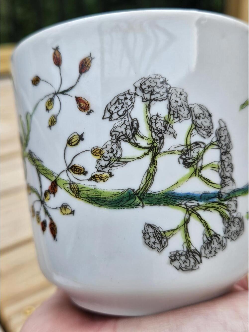 PIATAVIT France Mug Vtg “Décor 4 Cumin” Ceramic, Botanical Cumin Plant Cottage